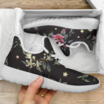 Red Rose Floral Pattern Print Mesh Knit Shoes GearFrost