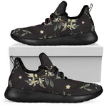 Red Rose Floral Pattern Print Mesh Knit Shoes GearFrost