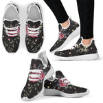 Red Rose Floral Pattern Print Mesh Knit Shoes GearFrost