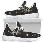 Red Rose Floral Pattern Print Mesh Knit Shoes GearFrost