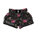 Red Rose Floral Pattern Print Muay Thai Boxing Shorts