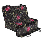 Red Rose Floral Pattern Print Pet Car Back Seat Cover