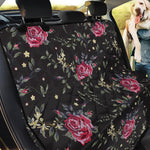 Red Rose Floral Pattern Print Pet Car Back Seat Cover