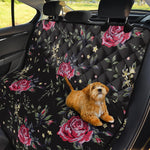 Red Rose Floral Pattern Print Pet Car Back Seat Cover
