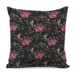 Red Rose Floral Pattern Print Pillow Cover