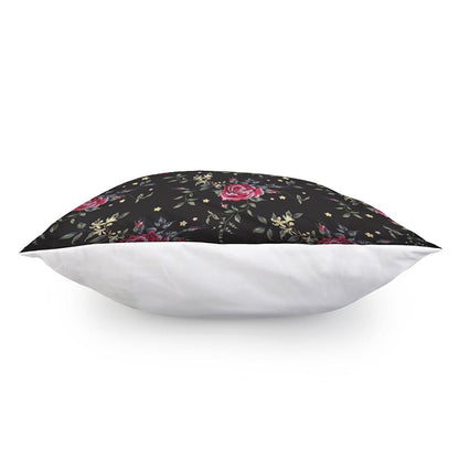 Red Rose Floral Pattern Print Pillow Cover