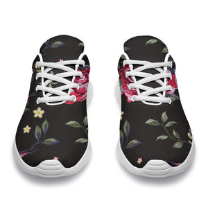 Red Rose Floral Pattern Print Sport Shoes GearFrost