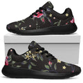 Red Rose Floral Pattern Print Walking Shoes