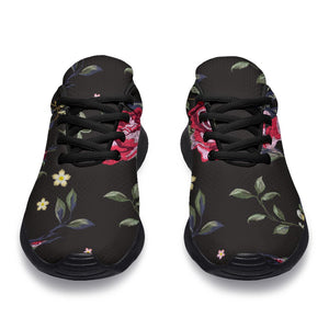 Red Rose Floral Pattern Print Sport Shoes GearFrost