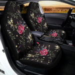 Red Rose Floral Pattern Print Universal Fit Car Seat Covers