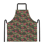 Red Rose Flower Camouflage Print Apron