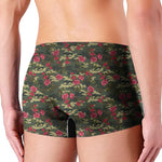 Red Rose Flower Camouflage Print Men's Boxer Briefs