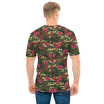 Red Rose Flower Camouflage Print Men's T-Shirt
