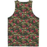 Red Rose Flower Camouflage Print Men's Tank Top
