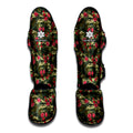Red Rose Flower Camouflage Print Muay Thai Shin Guards