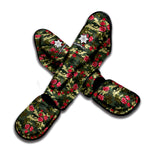 Red Rose Flower Camouflage Print Muay Thai Shin Guard
