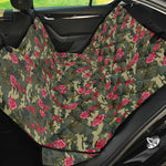 Red Rose Flower Camouflage Print Pet Car Back Seat Cover