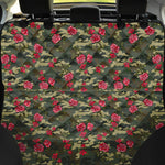 Red Rose Flower Camouflage Print Pet Car Back Seat Cover