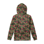 Red Rose Flower Camouflage Print Pullover Hoodie
