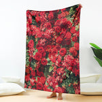 Red Rose Flower Print Blanket