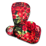 Red Rose Flower Print Boxing Gloves