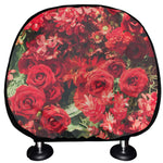 Red Rose Flower Print Car Headrest Covers