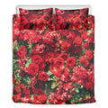 Red Rose Flower Print Duvet Cover Bedding Set