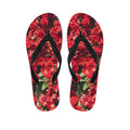 Red Rose Flower Print Flip Flops