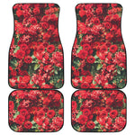 Red Rose Flower Print Front and Back Car Floor Mats