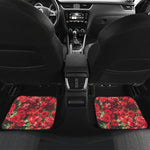 Red Rose Flower Print Front and Back Car Floor Mats