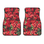Red Rose Flower Print Front Car Floor Mats