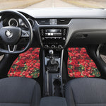 Red Rose Flower Print Front Car Floor Mats