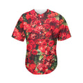 Red Rose Flower Print Men's Baseball Jersey