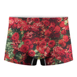 Red Rose Flower Print Men's Boxer Briefs