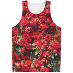 Red Rose Flower Print Men's Tank Top