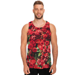 Red Rose Flower Print Men's Tank Top