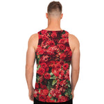 Red Rose Flower Print Men's Tank Top