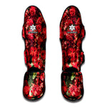 Red Rose Flower Print Muay Thai Shin Guard