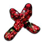 Red Rose Flower Print Muay Thai Shin Guard