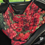 Red Rose Flower Print Pet Car Back Seat Cover