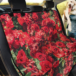 Red Rose Flower Print Pet Car Back Seat Cover