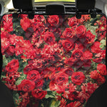 Red Rose Flower Print Pet Car Back Seat Cover