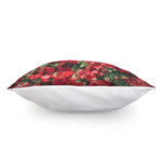 Red Rose Flower Print Pillow Cover