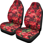 Red Rose Flower Print Universal Fit Car Seat Covers