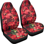 Red Rose Flower Print Universal Fit Car Seat Covers