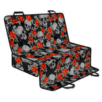 Red Rose Grey Skull Pattern Print Pet Car Back Seat Cover