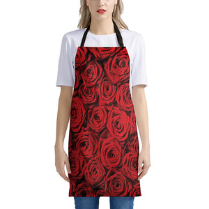 Red Rose Print Apron