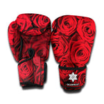 Red Rose Print Boxing Gloves