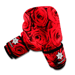 Red Rose Print Boxing Gloves