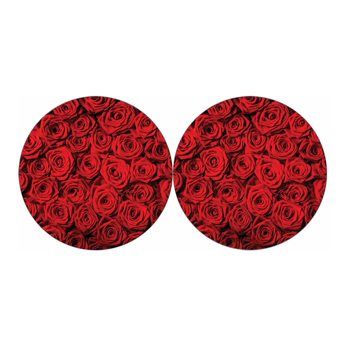 Red Rose Print Car Coasters